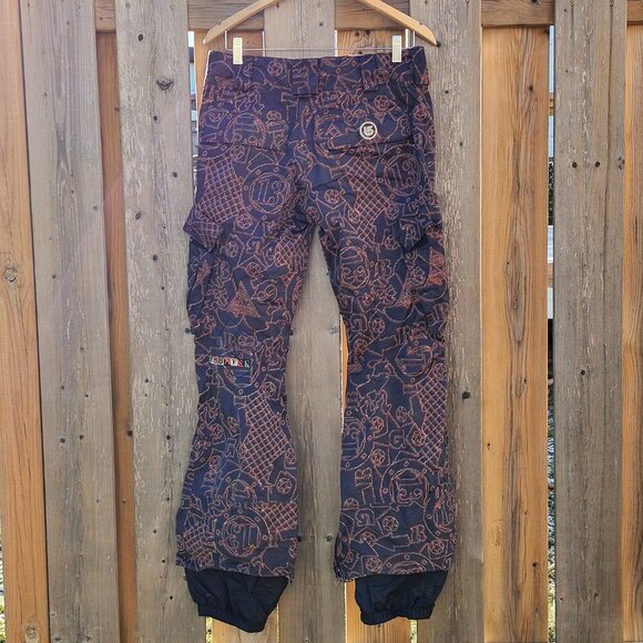 FUN Burton Cargo Pant Snow Pants Women's Size Small Lucky 13 3D Glasses Look - Picture 7 of 13